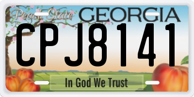 GA license plate CPJ8141