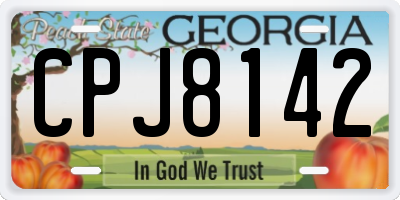 GA license plate CPJ8142