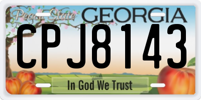 GA license plate CPJ8143