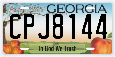 GA license plate CPJ8144