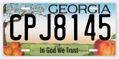 GA license plate CPJ8145