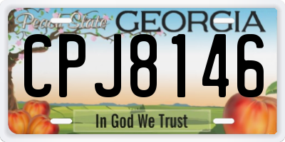 GA license plate CPJ8146