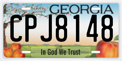 GA license plate CPJ8148