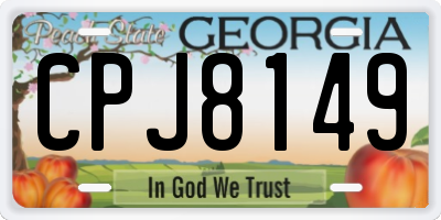 GA license plate CPJ8149