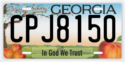 GA license plate CPJ8150