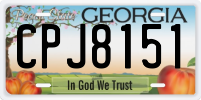 GA license plate CPJ8151