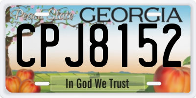 GA license plate CPJ8152