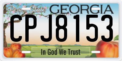 GA license plate CPJ8153