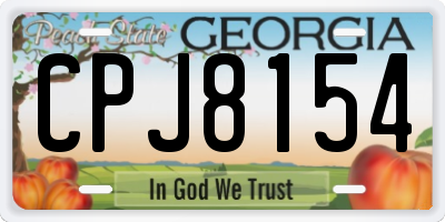 GA license plate CPJ8154