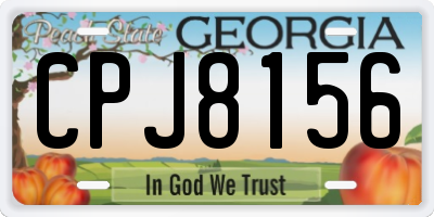 GA license plate CPJ8156