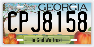 GA license plate CPJ8158