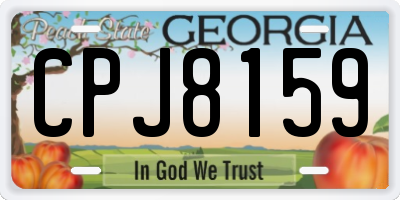 GA license plate CPJ8159