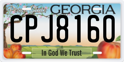 GA license plate CPJ8160