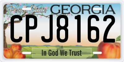 GA license plate CPJ8162