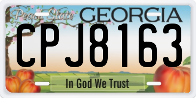 GA license plate CPJ8163