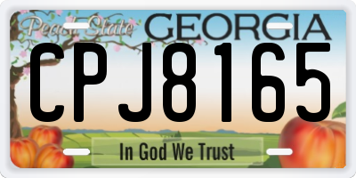 GA license plate CPJ8165