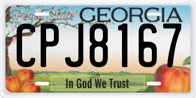 GA license plate CPJ8167