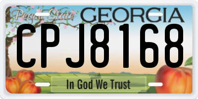 GA license plate CPJ8168