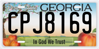 GA license plate CPJ8169