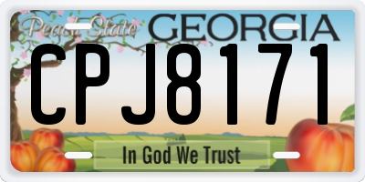 GA license plate CPJ8171