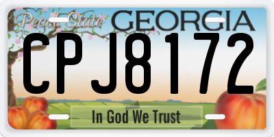 GA license plate CPJ8172