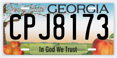 GA license plate CPJ8173