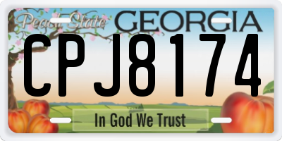GA license plate CPJ8174