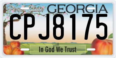 GA license plate CPJ8175