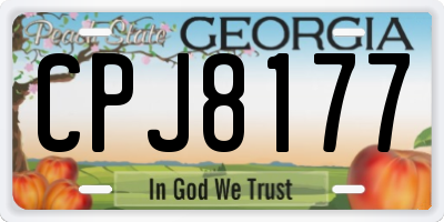 GA license plate CPJ8177
