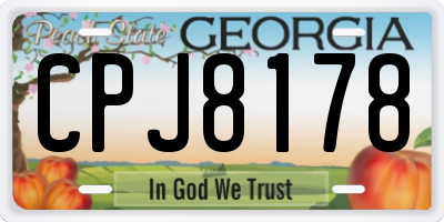 GA license plate CPJ8178