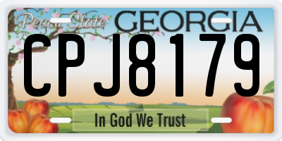 GA license plate CPJ8179