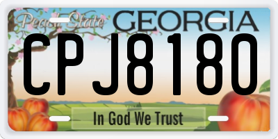 GA license plate CPJ8180