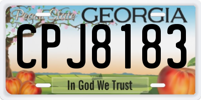 GA license plate CPJ8183