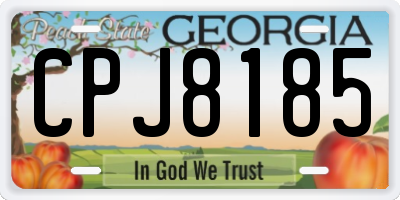 GA license plate CPJ8185