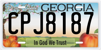 GA license plate CPJ8187