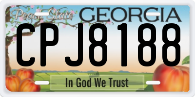 GA license plate CPJ8188