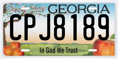 GA license plate CPJ8189