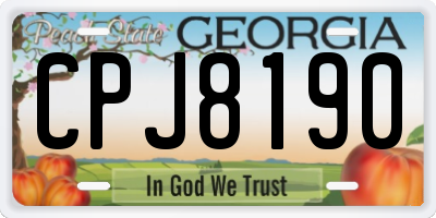 GA license plate CPJ8190