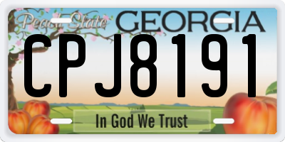 GA license plate CPJ8191