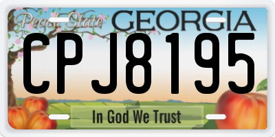 GA license plate CPJ8195