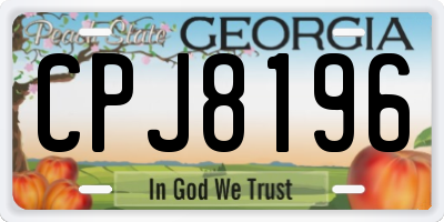 GA license plate CPJ8196