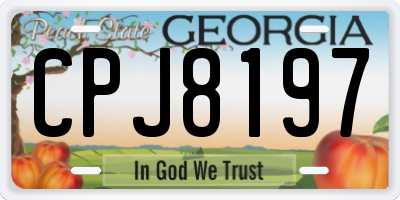 GA license plate CPJ8197