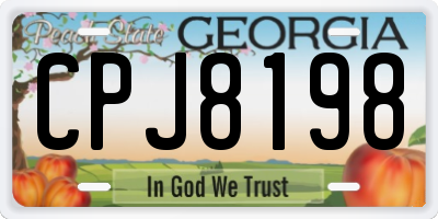 GA license plate CPJ8198