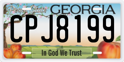 GA license plate CPJ8199