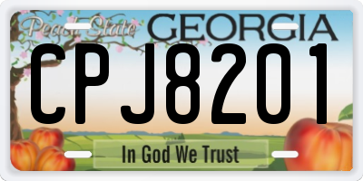 GA license plate CPJ8201