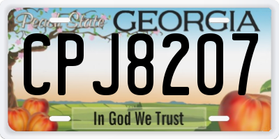 GA license plate CPJ8207