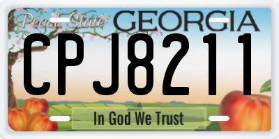 GA license plate CPJ8211