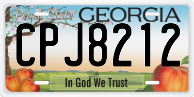 GA license plate CPJ8212