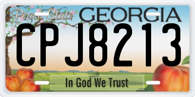 GA license plate CPJ8213