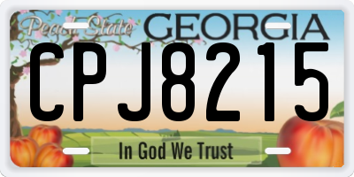 GA license plate CPJ8215